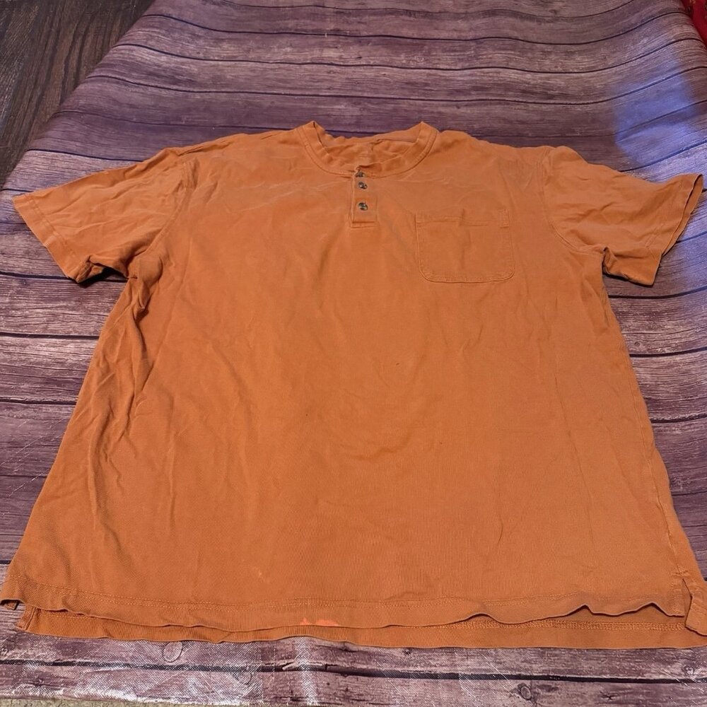 Men’s RedHead Burnt Orange Henley Short Sleeve Shirt XL